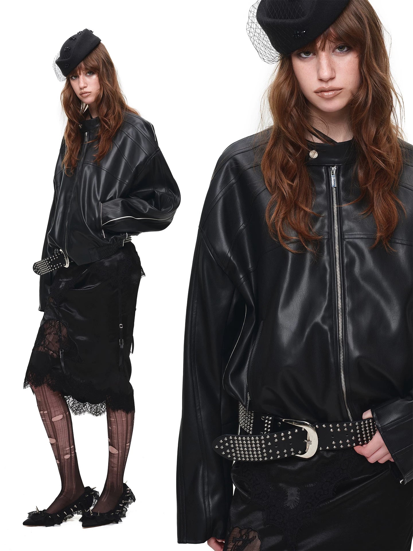 Oversized PU Moto Jacket
