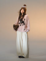 Fleece Curved-Leg Relaxed Pants