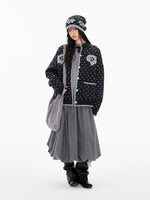 Contrast Sheep Jacquard Knit Cardigan