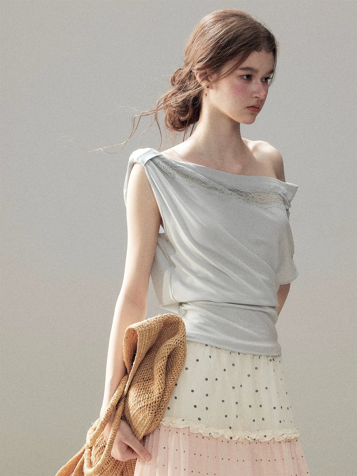 Lace One Shoulder Top