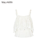 3D Hollow Embroidered Sleeveless T-shirt