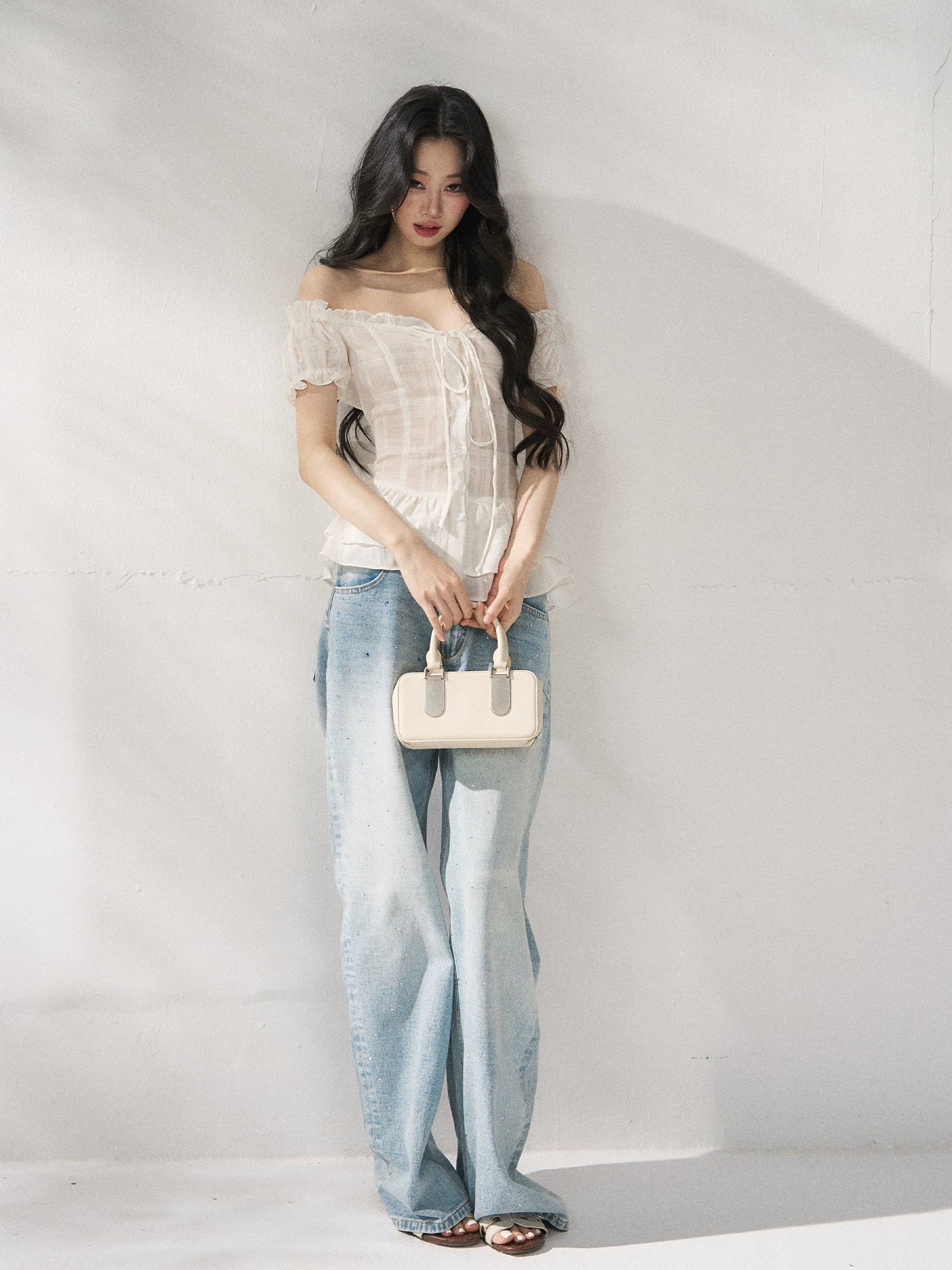 White Ruffle Off Shoulder Blouse