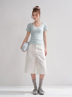 White Polka-Dot Cargo Culottes