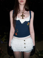 Lace Patchwork Knit Tank