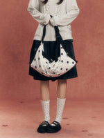 Plaid Polka Dot Rhinestone Pillow Bag