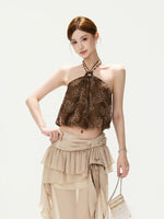 Bow-Waist Ruffle Maxi Skirt