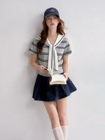 Sailor Collar Striped T-shirt