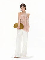 Mesh One-Shoulder Lace Top