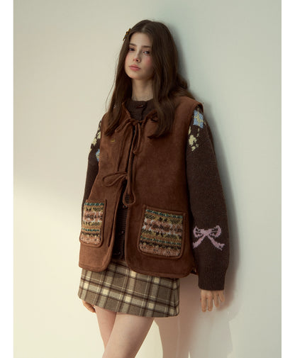 Reversible Fair Isle Faux Fur Vest