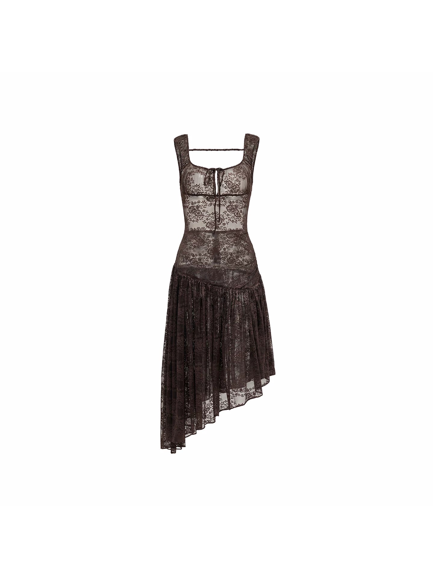 U-Neck Lace Back Dress