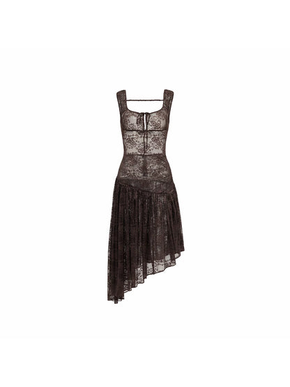 U-Neck Lace Back Dress
