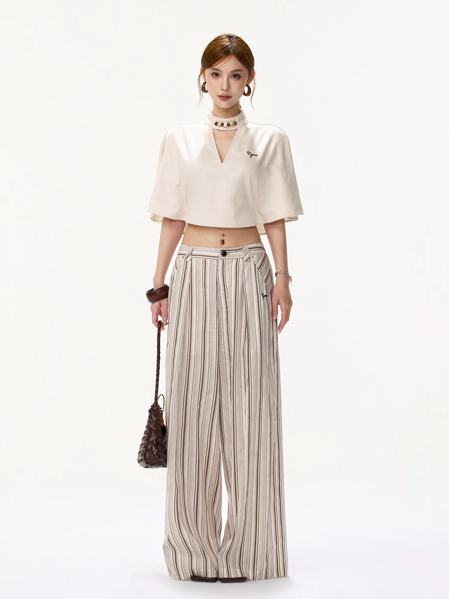 Striped Wide-Leg Pants
