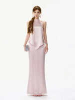 Satin Halter Top & Skirt Set
