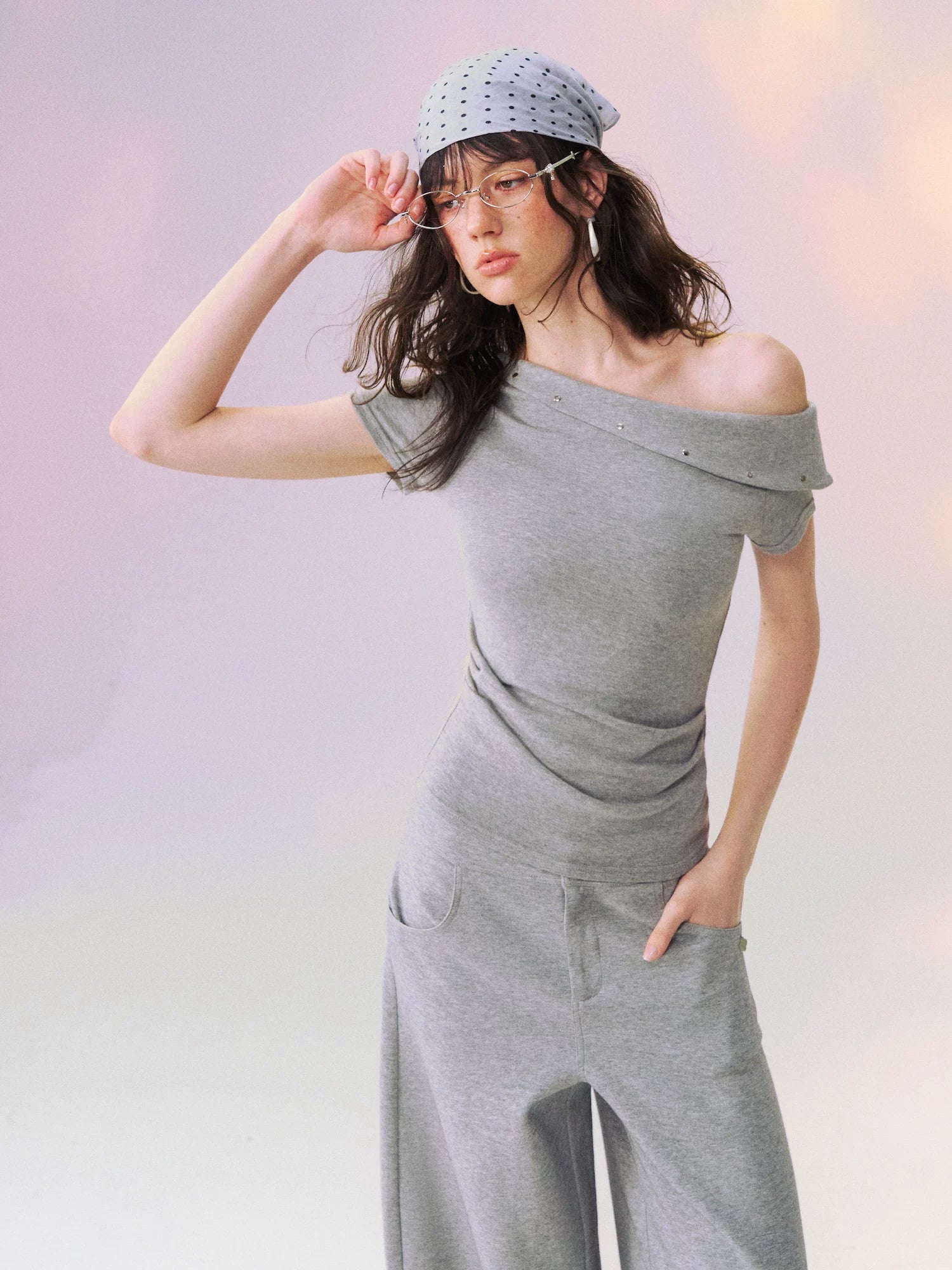 Airy Asym Tee Pants Set