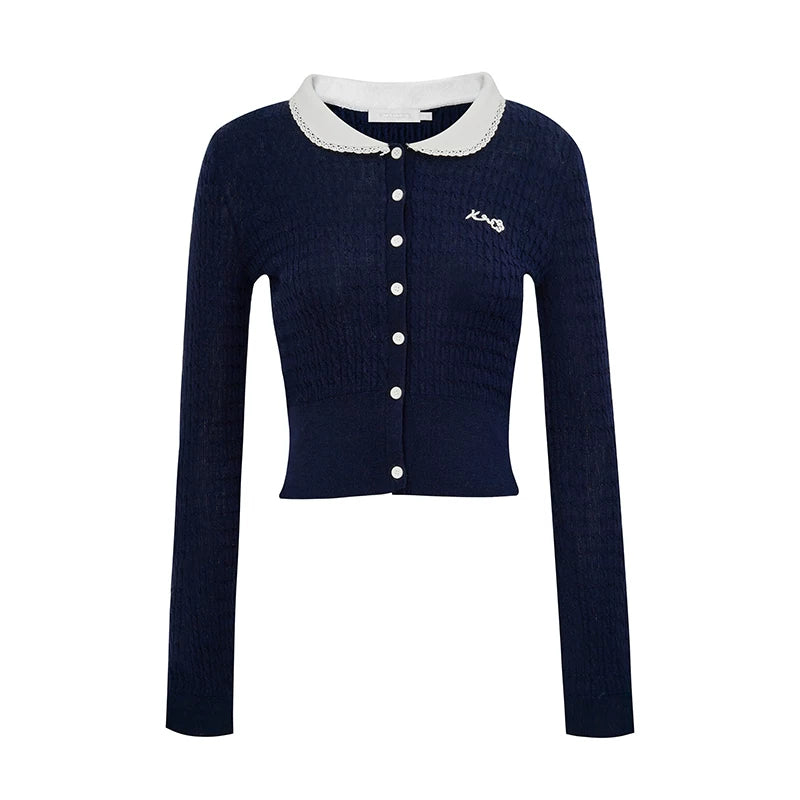 Cable Doll Collar Cardigan