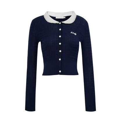 Cable Doll Collar Cardigan
