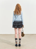 Contrast Asymmetrical Layered Sweater