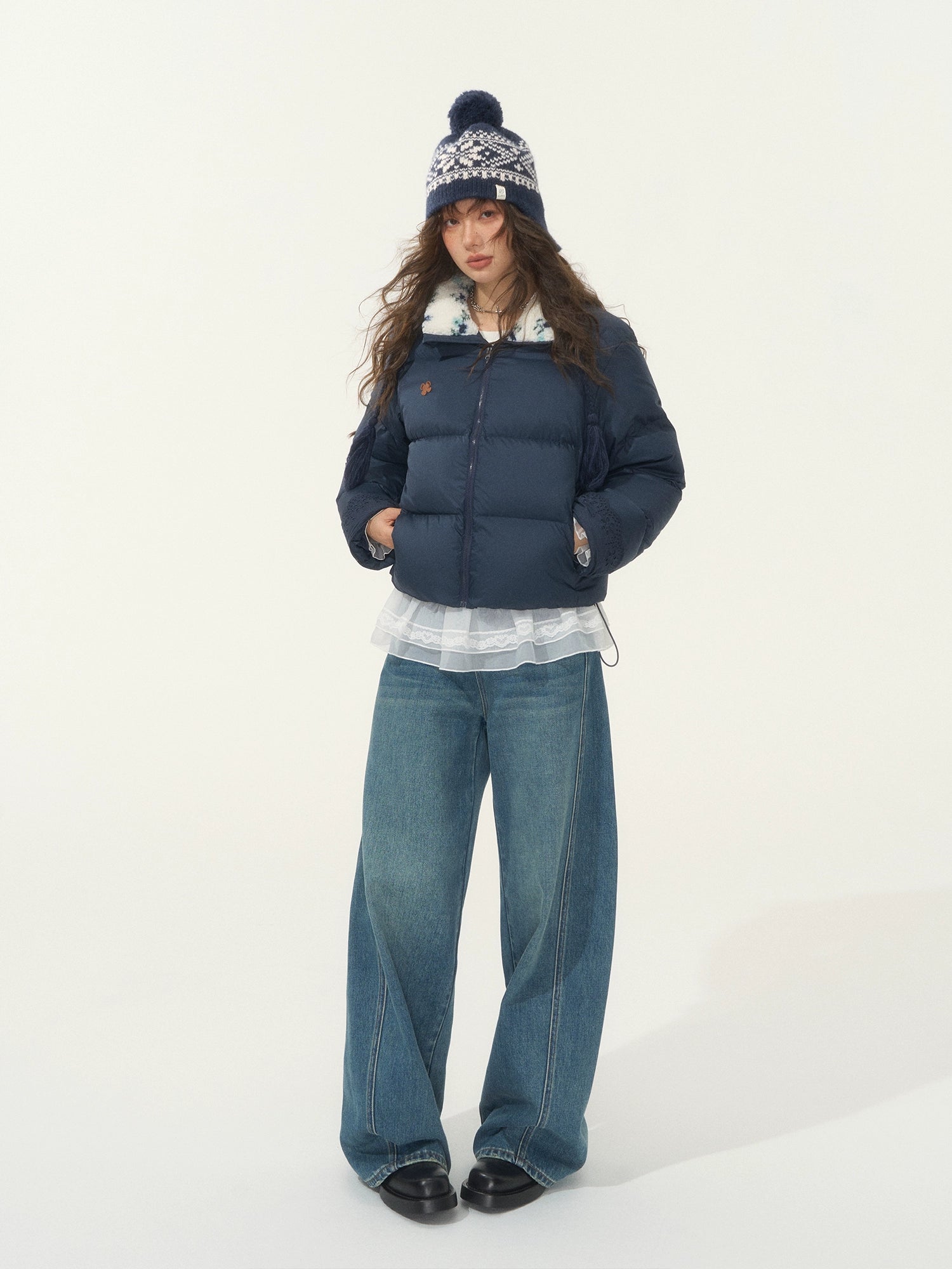 Fur-Trim Short Puffer