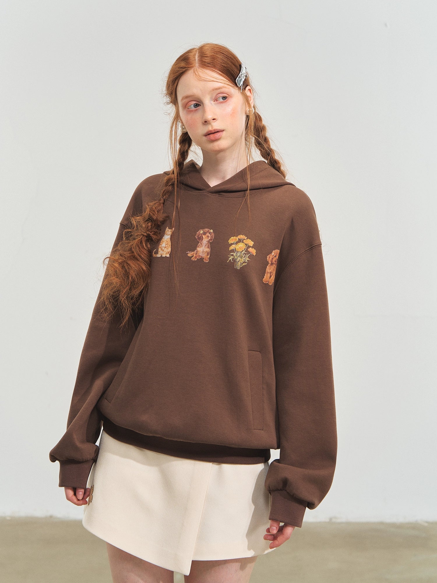 Gray &amp; Brown Pet Party Hoodie