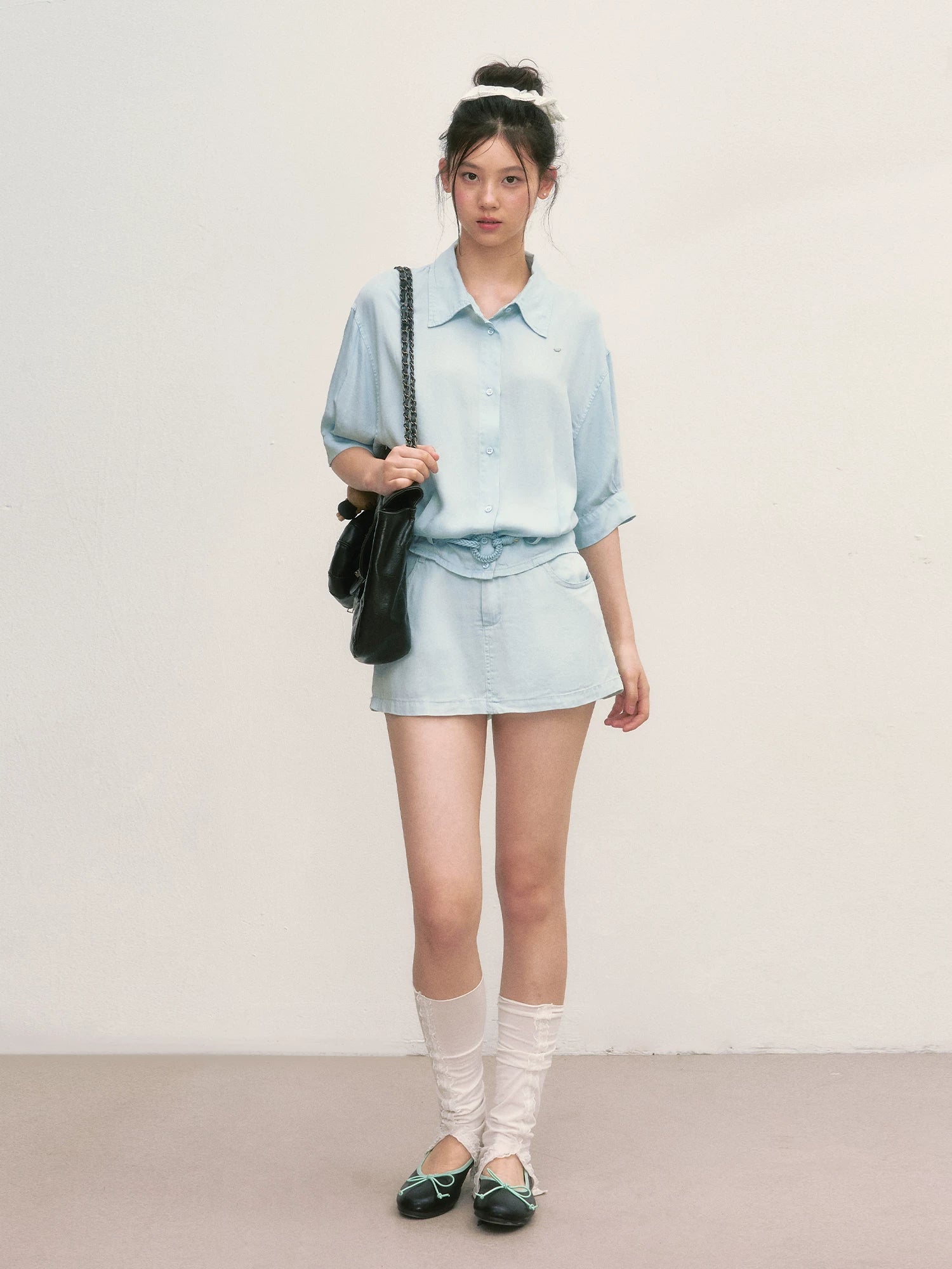 Light Blue A-Line Skirt