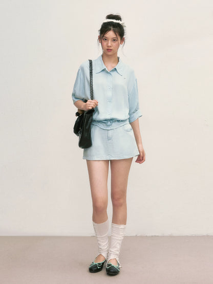 Light Blue A-Line Skirt