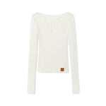 "Blue Ridge" V-Neck Openwork Knit Top