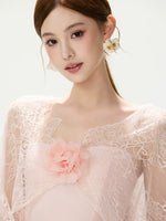 Floral Lace Cape Dress