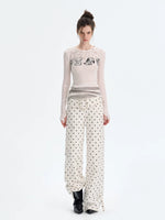 Puppy Print Layered Knit Top