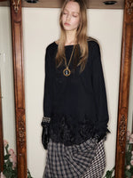 Patch Embroidery Lace Hem Tee
