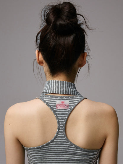 Polka Dot Stripe Double-Sided Tank Top &amp; Pants Set
