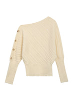 Off-Shoulder Cable Knit Sweater