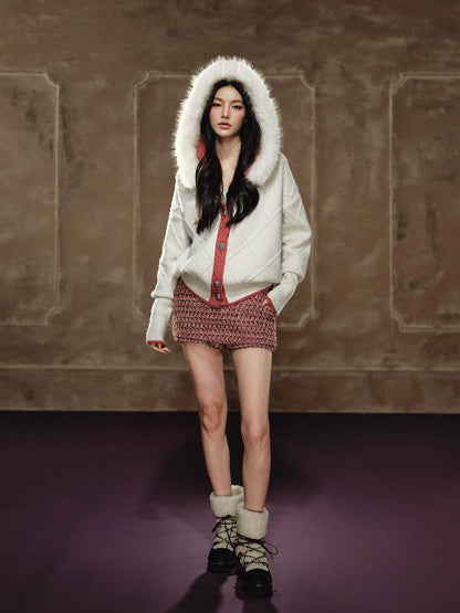 Red Waist-Free A-Line Skort
