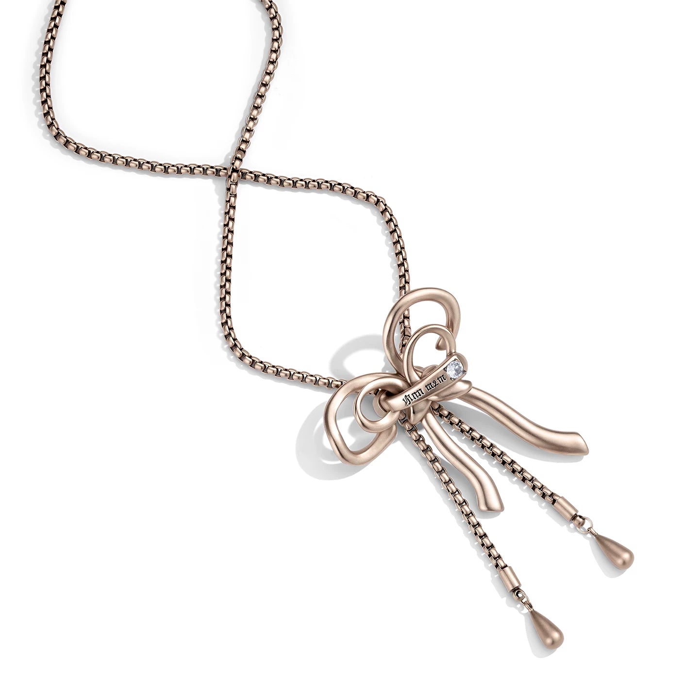 Vintage Rhinestone Bow Necklace