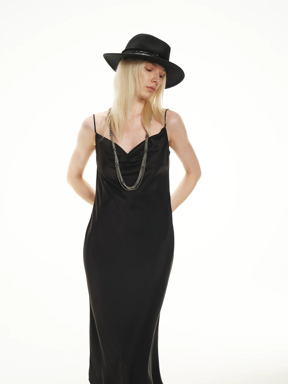 SOALON Acetate Draped Dress