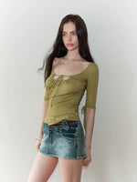 Embroidered Drawstring T-shirt