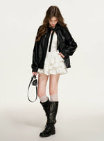 White Tiered A-Line Skirt