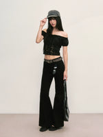 Black Off-Shoulder Lace Top