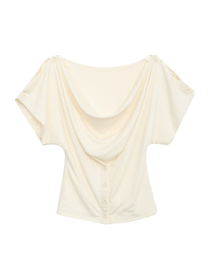 Draped Cowl Neck Blouse