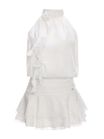 White Polka Dot Halter Dress