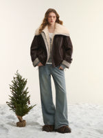 Light Blue Washed Distressed Straight-Leg Jeans