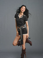 Tencel Polo Top & Shorts Set