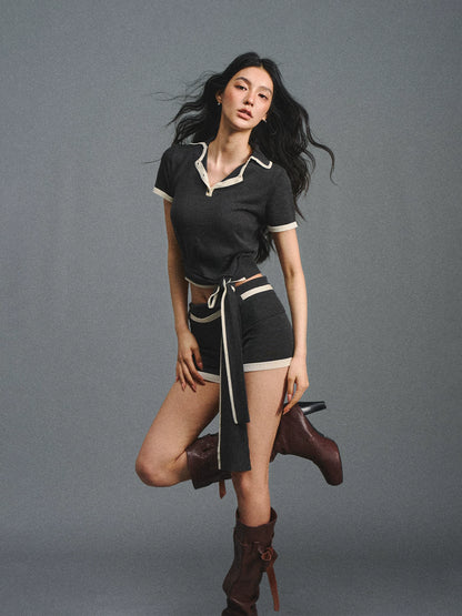 Tencel Polo Top &amp; Shorts Set