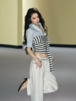 Striped Tie Spliced Shirt
