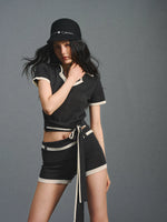 Tencel Polo Top & Shorts Set