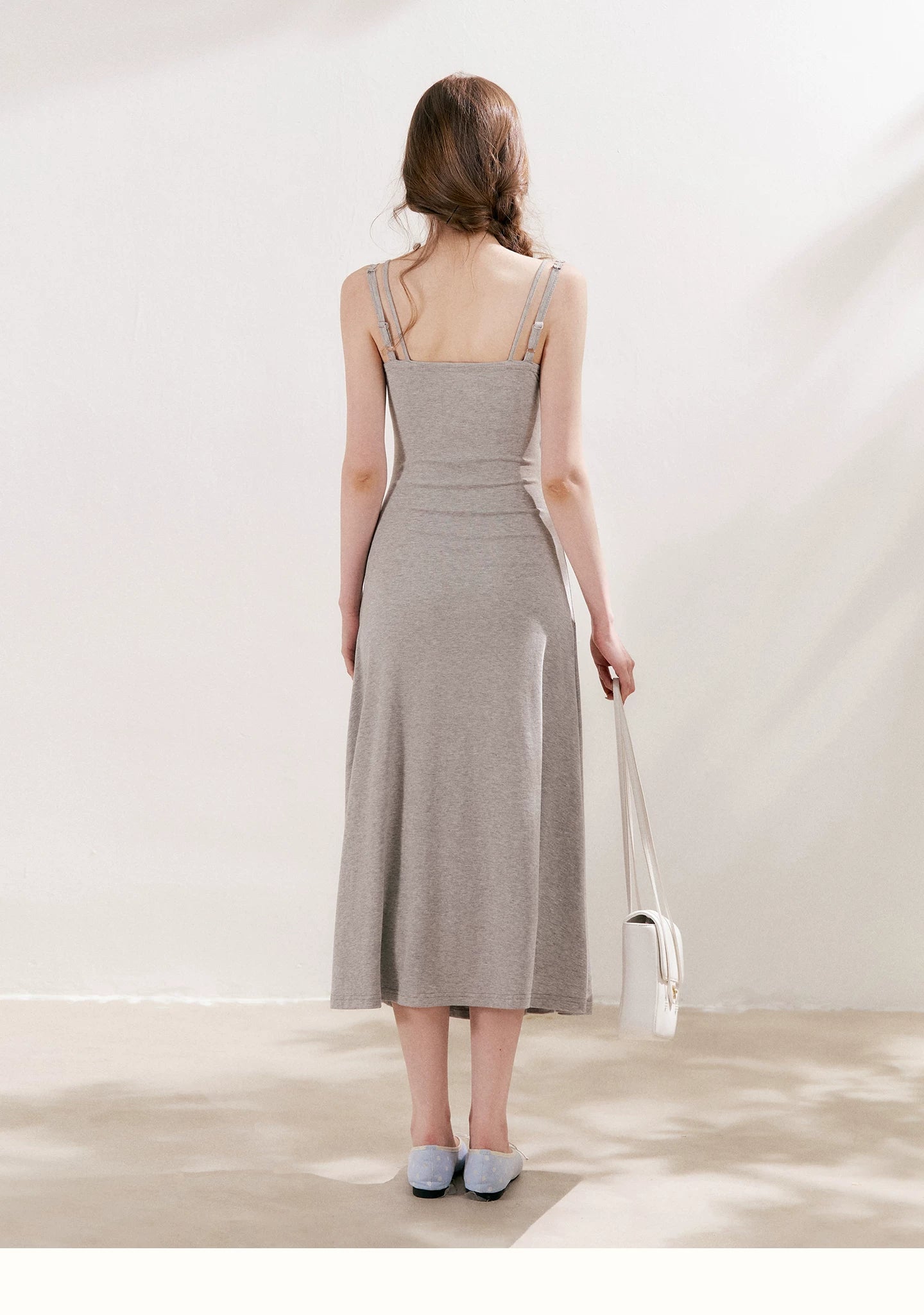 Gray Daisy Strap Knit Dress