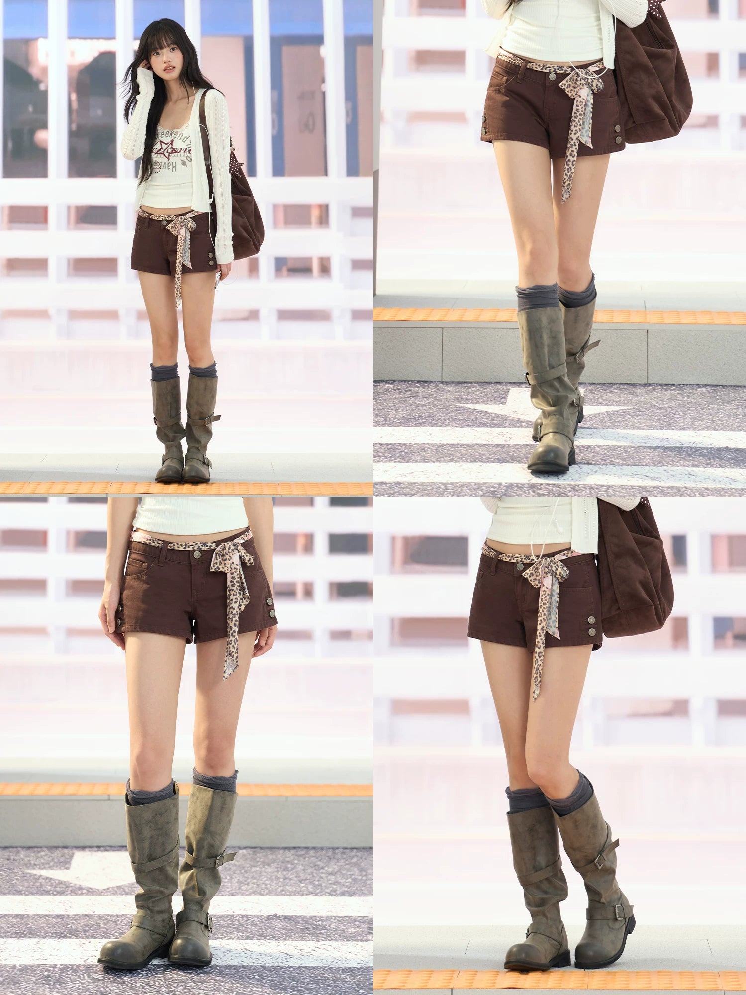 Vintage Dark Brown Denim Shorts