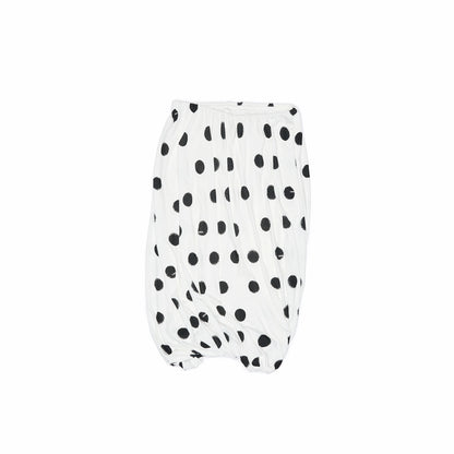 Polka Dot Contrast-Knot Bubble Midi Skirt
