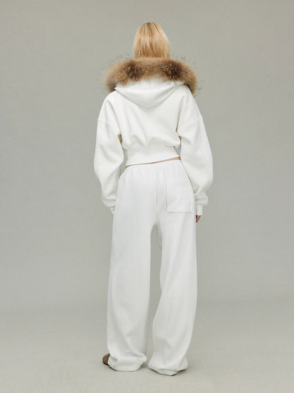 Detachable Fur Collar Hoodie Jacket