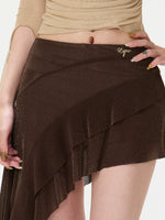 Asymmetric Ruffle Mini Skirt