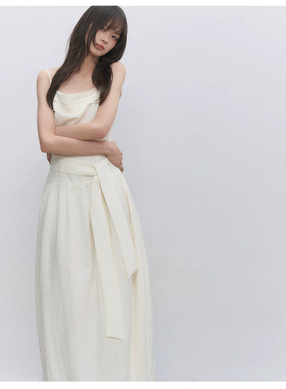 Pleated Tie Cami Dress